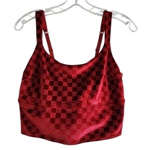 Colsie red velvet checkered soft bra size Large